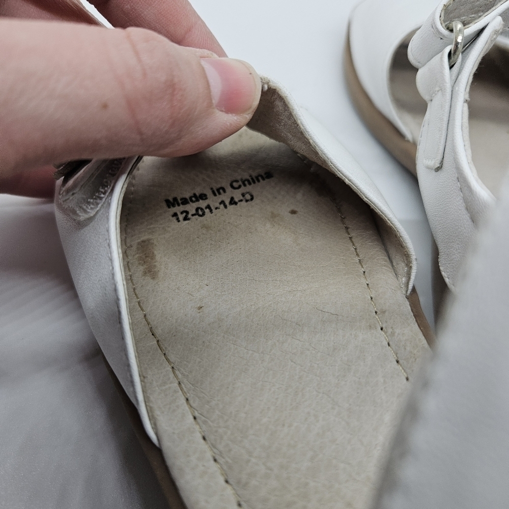 Kai white leather sandals with flower detail size 1.5 - Picture 7 of 9